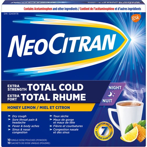 Neo Citran Total Cold Night Honey Lemon 10 - DrugSmart Pharmacy